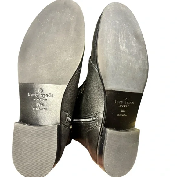 Kate Spade New York Black Leather Combat Boots Size 8.5 - Picture 9 of 10